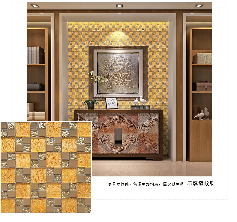 Роскошная золотая Хрустальная мозаичная плитка mix me tail mosaic для кухни backsplash|Обои| |