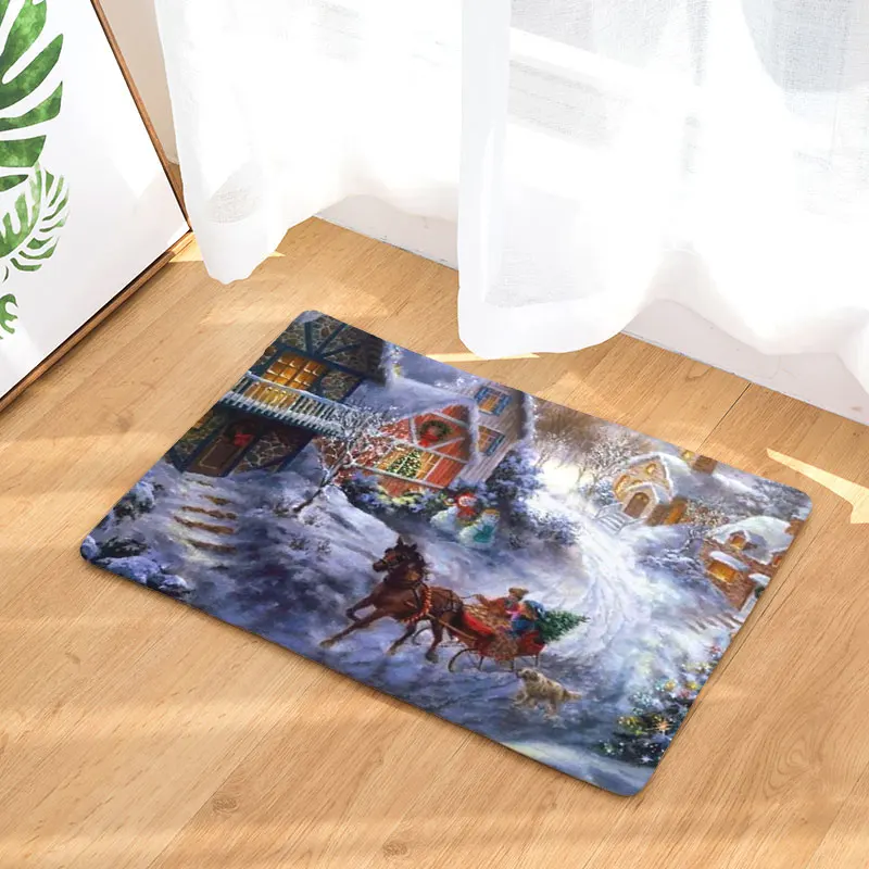 Водонепроницаемый дверной коврик веселого Рождества Санта Клауса кухонные