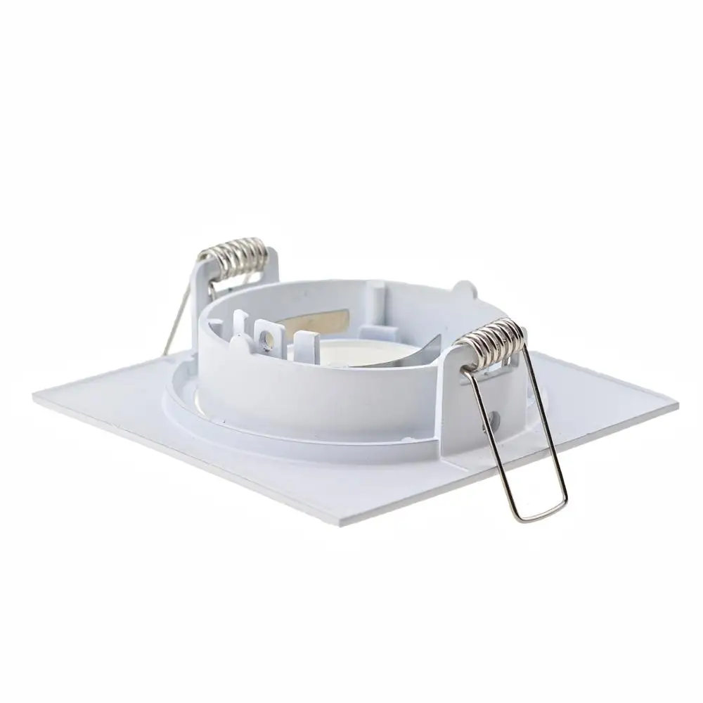 New Design White Nickel Square Recessed LED Ceiling Down Lights Adjustable Frame MR16 GU10 Bulb Fixture Fitting Downlight Holder