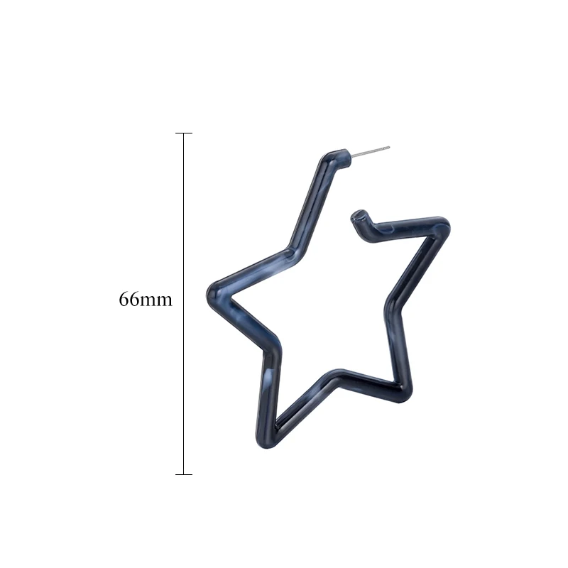 2021 новые минималистичные акриловые серьги кольца с пятью звездами для женщин