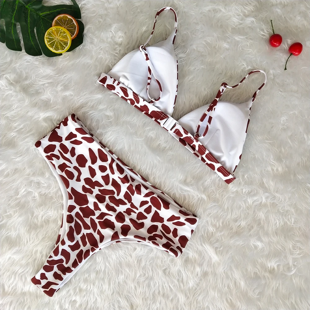 

Snakeskin/Floral/Leopard/Zebra High Waisted Swimsuit 2019 Sexy Women Bikinis Set Push up Bikinis Femme Biquini Beachwear XL