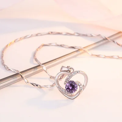 Funmor простой кулон в виде сердца ожерелье из стерлингового серебра 925 пробы