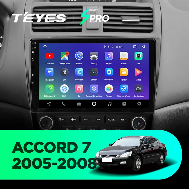 TEYES SPRO Штатная магнитола для Хонда Аккорд 7 Honda Accord 7 CM UC CL 2005 2006 2007 2008 Android 8.1, до 8-ЯДЕР, до 4+ 64ГБ 32EQ+ DSP 2DIN автомагнитола 2 DIN DVD GPS мультимедиа автомобиля головное устройство