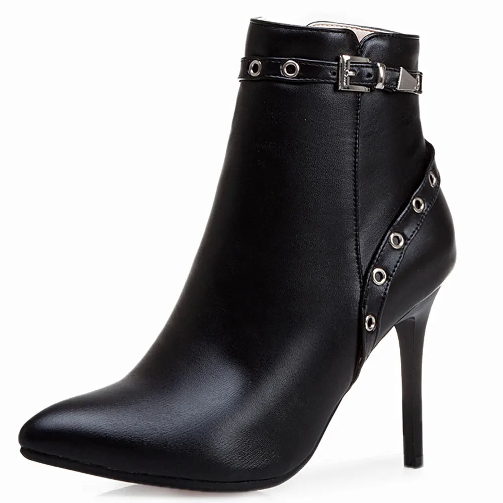 Sgesvier/женские ботинки мотоботы с острым носком на высоком тонком каблуке Осенние