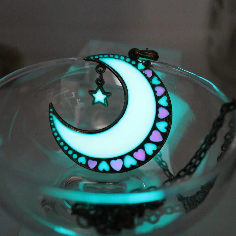 Ожерелье с подвеской в виде светящейся Луны|necklace moon|glow in darkglow the dark |
