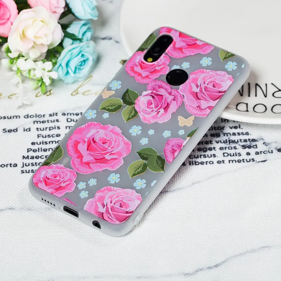 Soft Silicone Case For Huawei P20 Lite Nova3 Nova 2S Funda Flower Back Cover Honor 6X 7X 8X Pro capa |