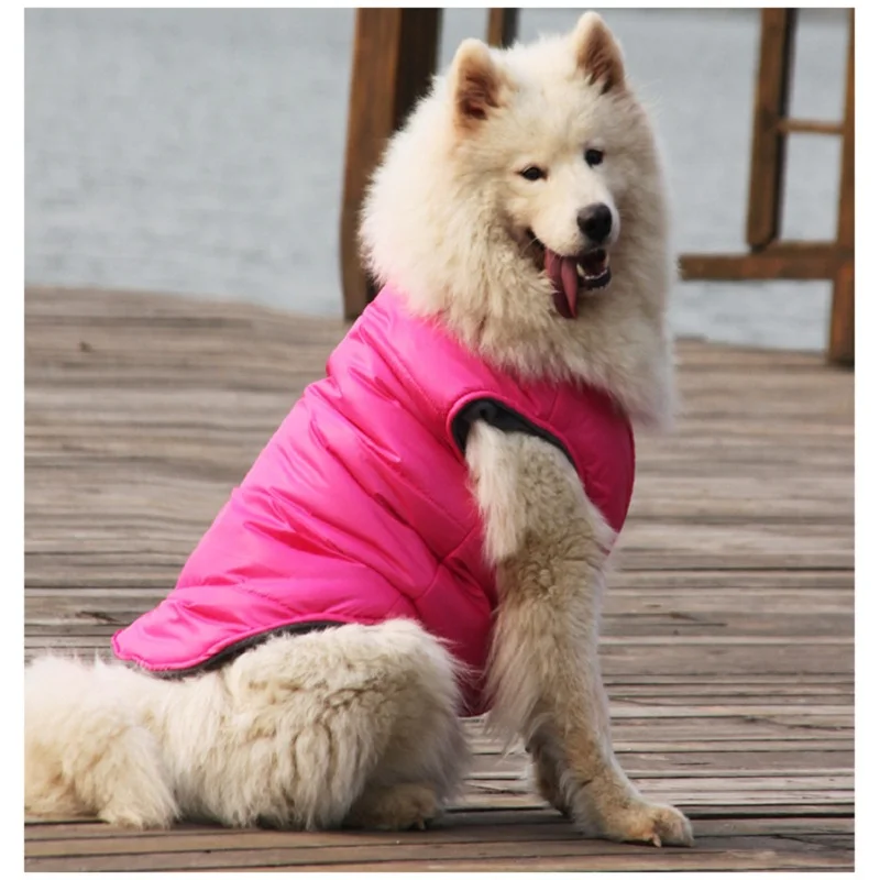 Большие размеры пуховики и парки для больших собак зимняя теплая одежда пальто