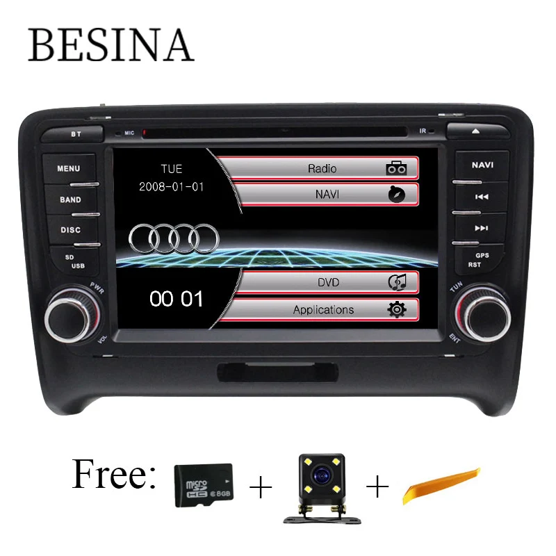 Besina два Din 7 дюймов Автомобильный DVD плеер для AUDI TT 2006 2012 стереоплеер gps навигация