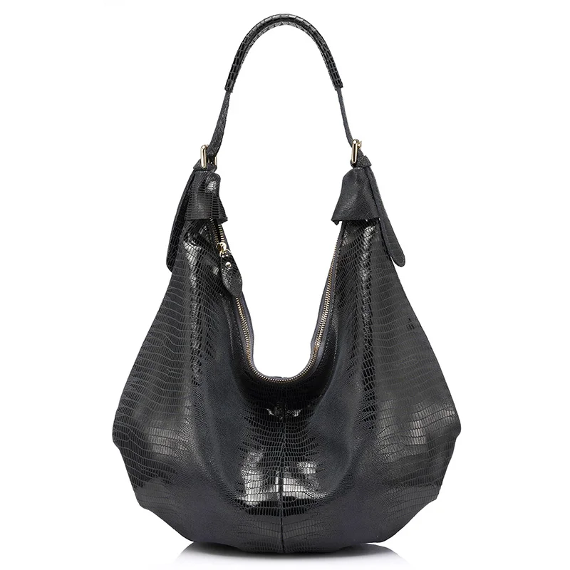 Женская большая сумка Полумесяц из натуральной кожи REALER|women genuine leather handbags|genuine