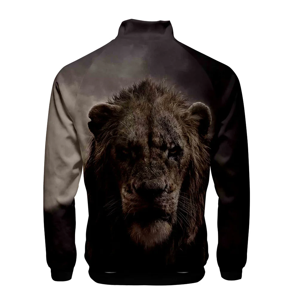 Хит продаж Аниме Король Лев куртка 3D Стиль Slim Fit с воротником молнии уличная