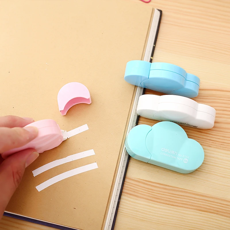 4Pcs Correction Tape 5mmx5m Cloud Shaped White Sticky Belt Modify Writing Mistake Homework School Exam Test Office File 8154 | Канцтовары