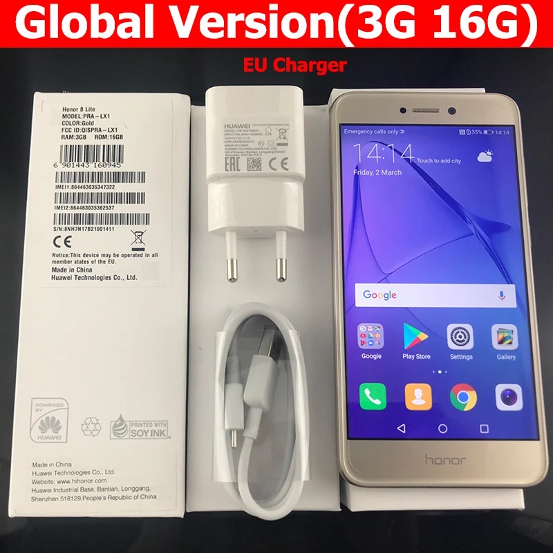 Мобильный телефон Huawe Honor 8 Lite глобальная прошивка 4G LTE восемь ядер 5 2 дюйма 1920*1080 P