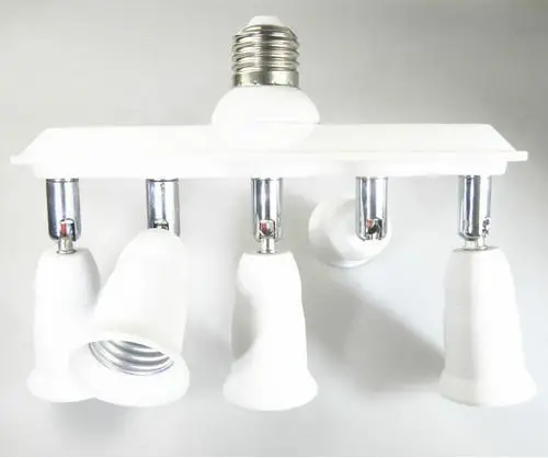 E27 to 5E27 NEW Bulb Base Converter Conversion Bracket Socket Adapter GU10 G9 B22 E27 E14 E12 Home Most Full Lamp Seat Fireproof Material - Цвет: E27 to 5E27