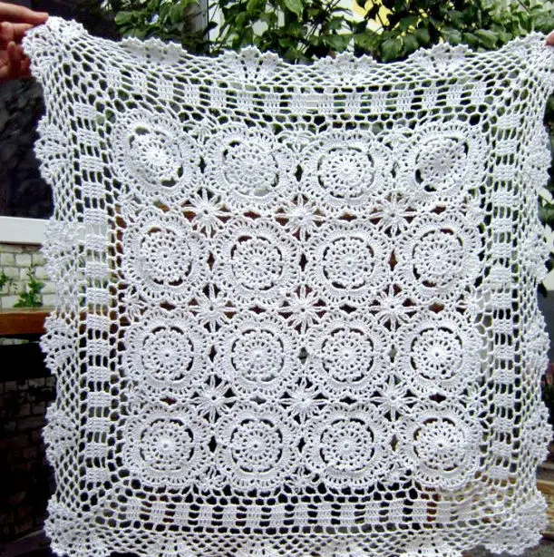 

80x80cm(32 inches) Vintage Handmade Crocheted Tablecloths Tablemat