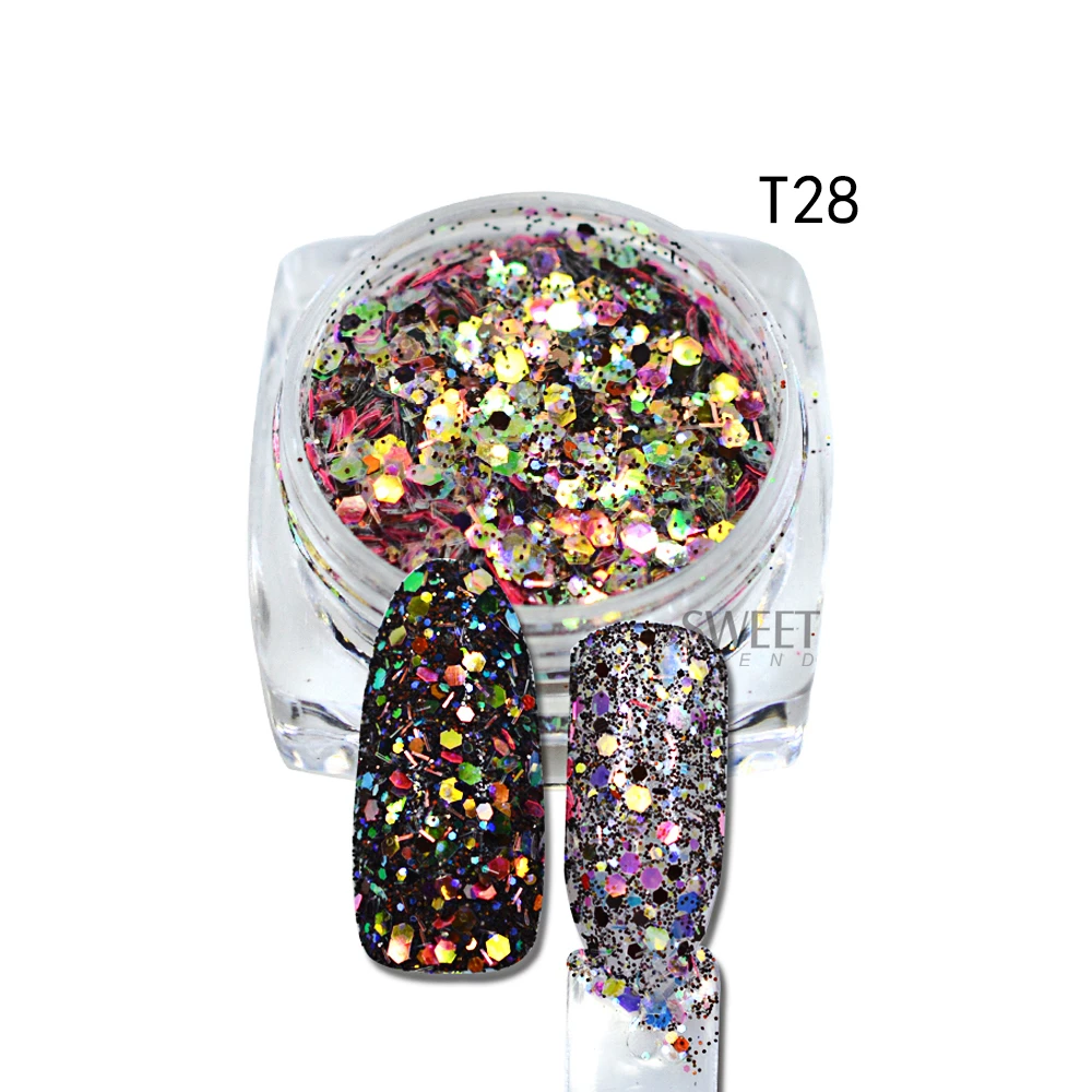 1 шт. Новое поступление Шестигранная форма смешанные цвета для дизайна ногтей