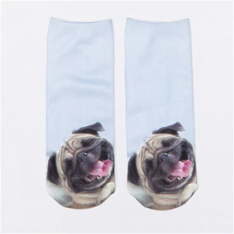 Милые носки с объемным принтом животных и собак женские мужские повседневные