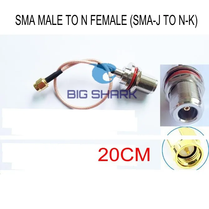 20 см коаксиальный сигнал N Женский к SMA Мужской RG316 посеребренный провод k J Кабель