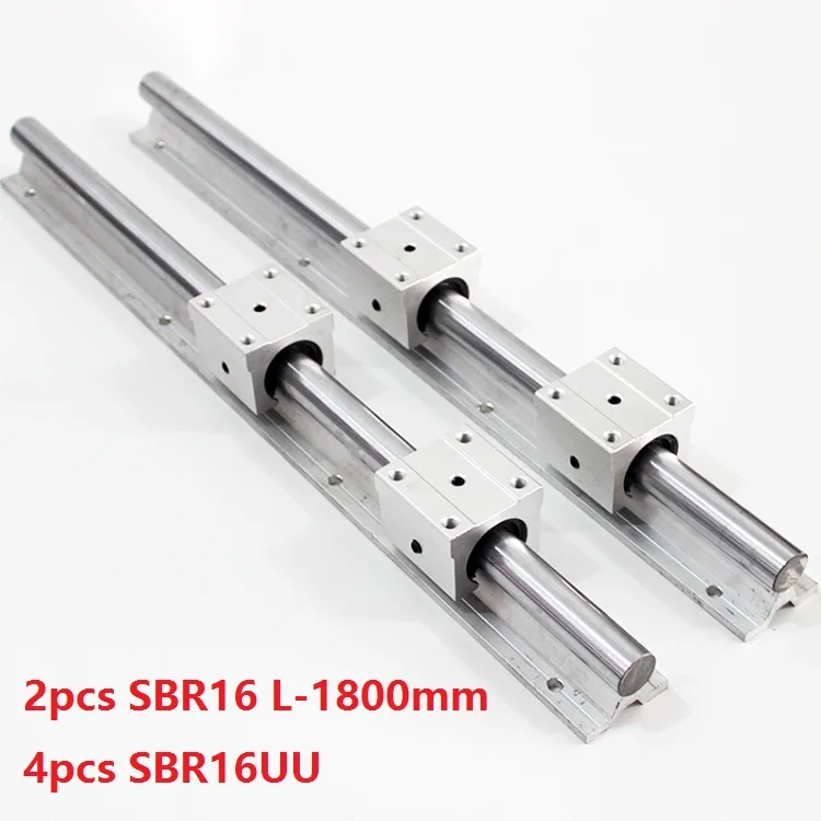2 шт. SBR16 L-1800mm поддержка рельсовая линейная направляющая+ 4 шт. SBR16UU линейный подшипник блоки для ЧПУ части маршрутизатора