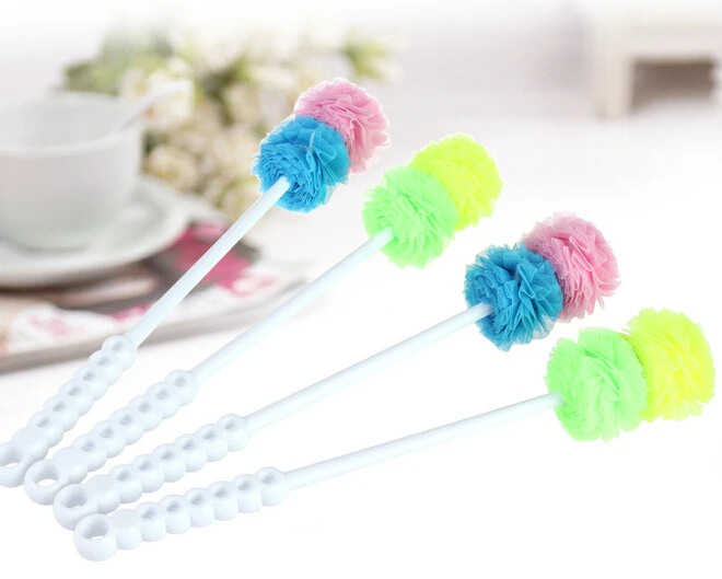

Creative Antibacterial double ball long-handled cleaning brush novelty super households Cleaning products ss318