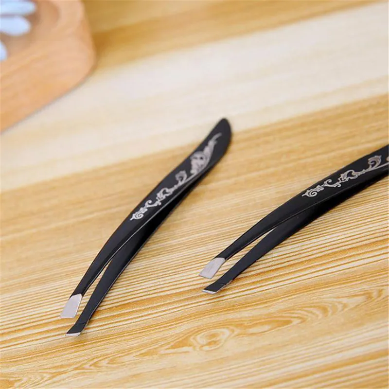 1 шт. черный пинцет для бровей из нержавеющей стали удаления волос на лице триммер
