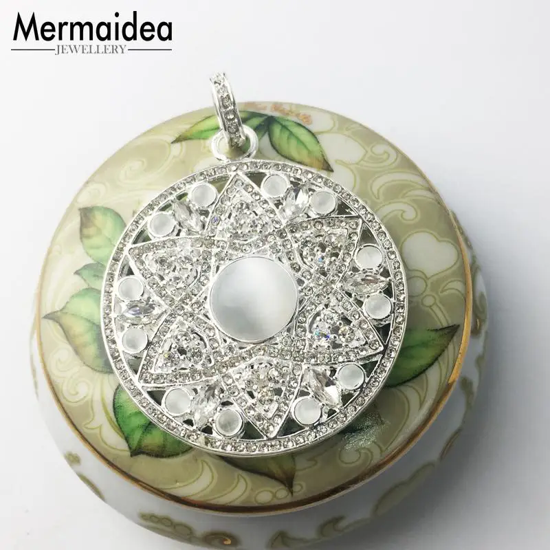 Pendant White Opal Ornament 2020 Fashion Trendy Jewelry silver plated Bijoux Necklace Accessories Gift For Woman | Украшения и