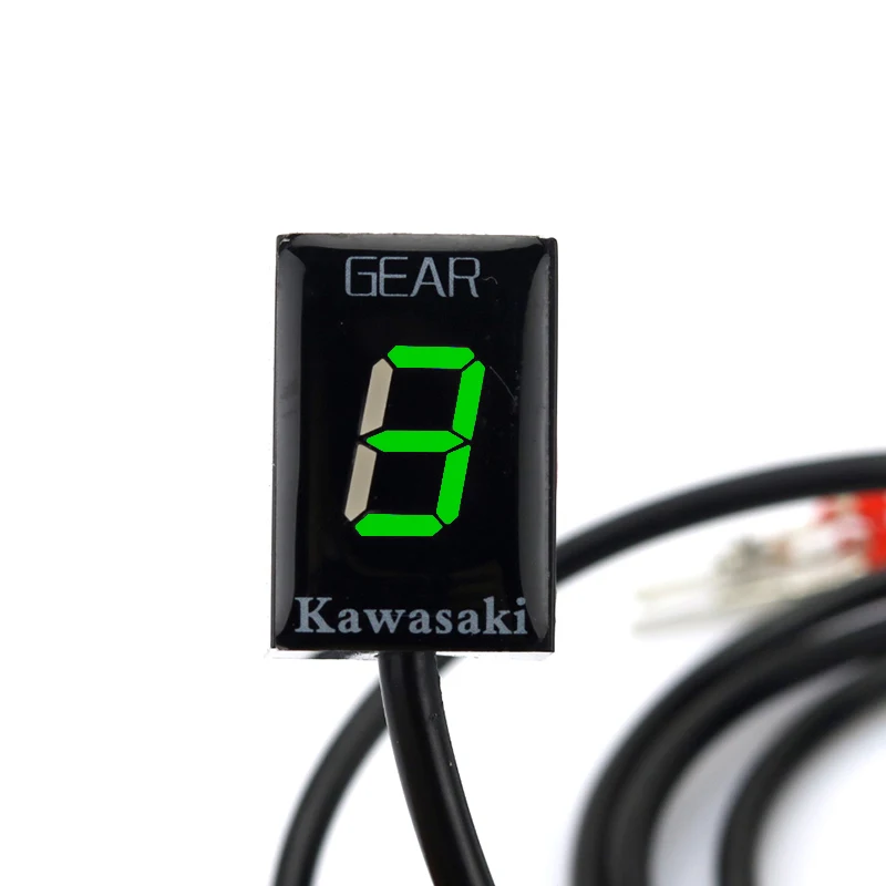 Мотоцикл Ecu прямое Крепление 1-6 скорость шестерни дисплей индикатор для Kawasaki ER6N Z1000SX Ninja300 Z1000 Z800 Z750 versys 650 Z400 - Цвет: Зеленый