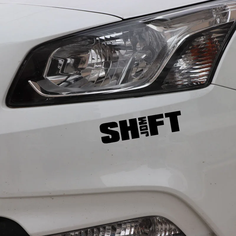 

YJZT 14.2X3.5CM JDM SHIFT Car Sticker Funny Vinyl Decal Black/Silver C26-0236