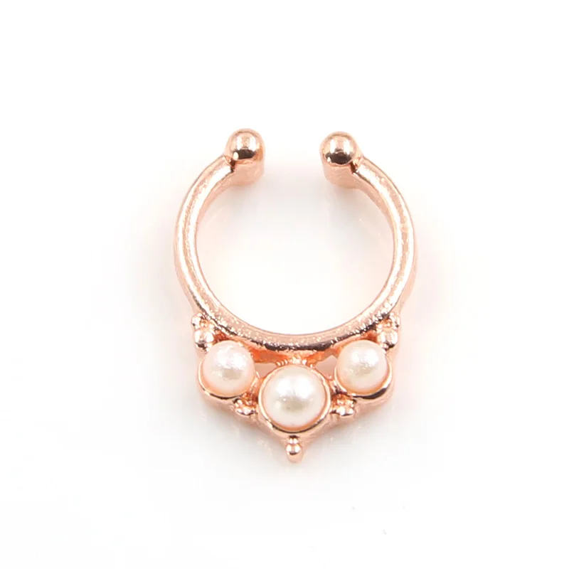 FW 2016 новый дизайн 3 вида цветов имитация жемчуга красивое кольцо для носа