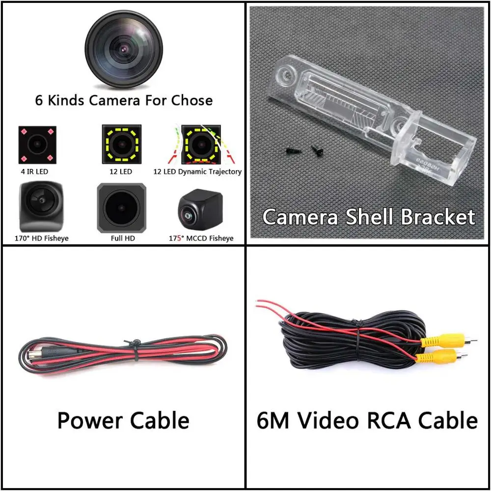 Camera Only 175 градусов MCCD рыбий глаз 12LED HD камера заднего вида для Volkswagen VW Passat B6 CC Touran Caddy Golf Plus Touareg 2009 2010 автомобиля - Название цвета: Camera Only