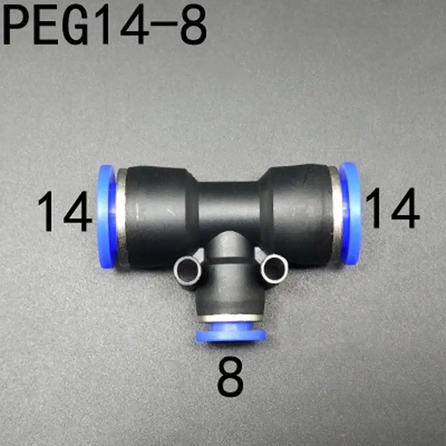

14-8-14mm Tee 3 Way Platic Push In to Connect One Touch Fitting Pneumatic Air Adapter Coupling