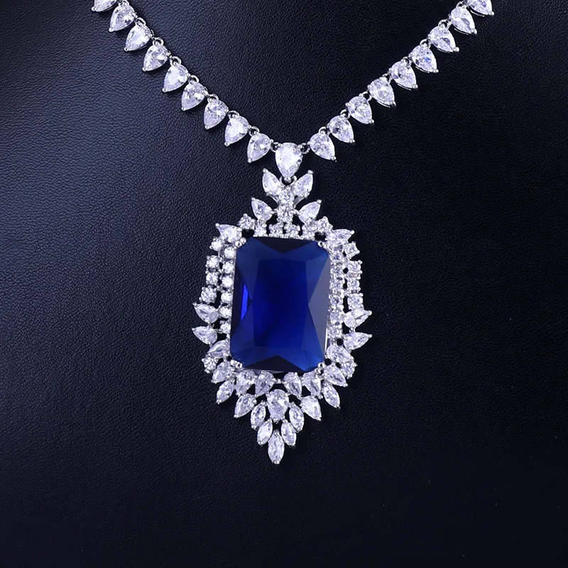 Синий/зеленый/прозрачный/Красный Цирконий AAA набор ювелирных изделий из фианита