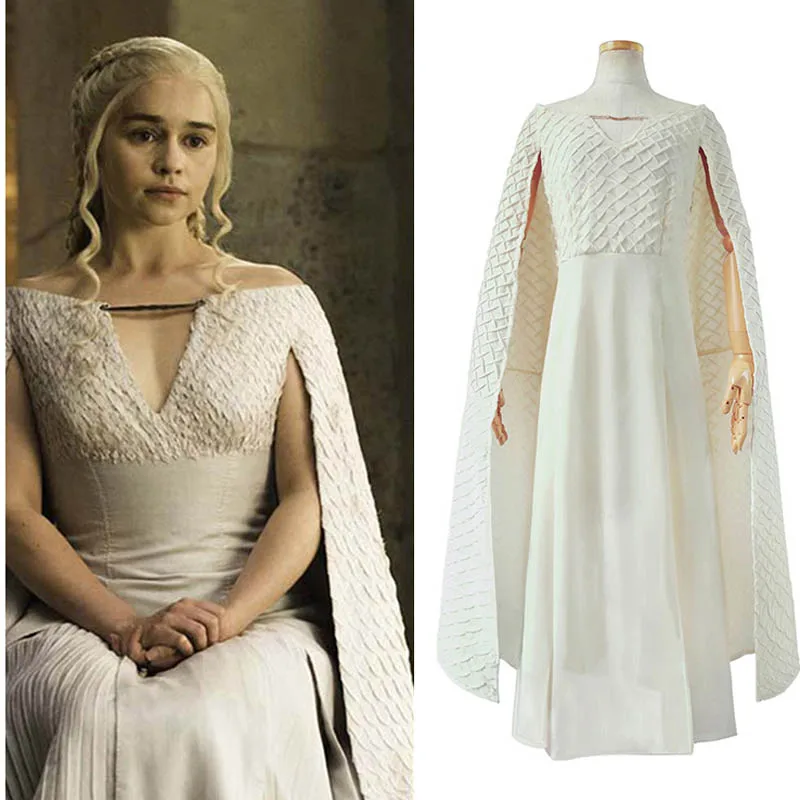 Cosroad Daenerys Таргариен костюмы Игра престолов 5 косплей парик платья на Хэллоуин
