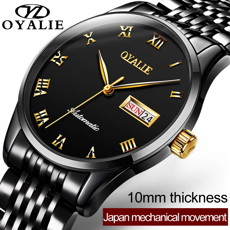 

Tourbillon Watch OYALIE Brand Men's Mechanical Automatic Watches Date Man Clock High Quality Luxury Stainless Steel Wristwatch