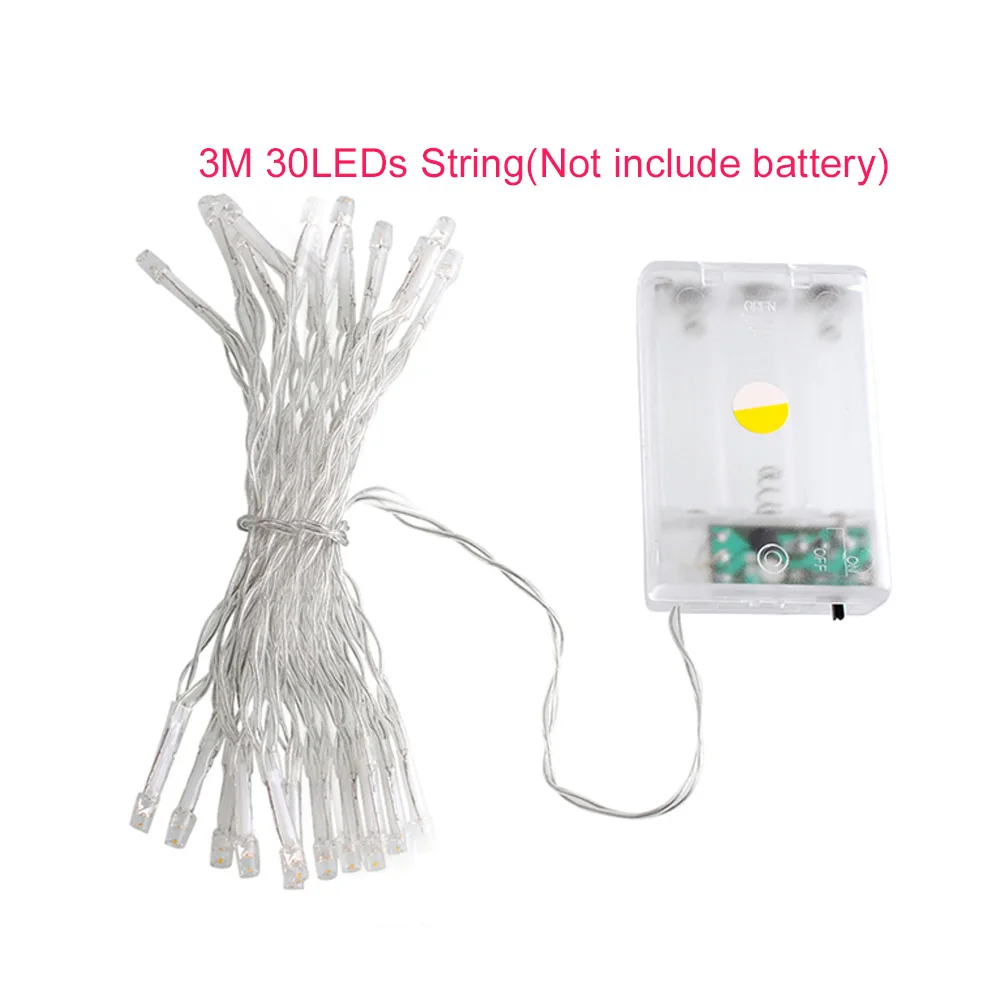 3M 30Leds Strings Светодиодный светильник-гирлянда s 10 м 5 м 2 м медная проволочная Гирлянда для дома, Рождества, свадебной вечеринки, декоративный светодиодный светильник-гирлянда с батареей USB, сказочный светильник - Испускаемый цвет: 3M 30Leds Strings
