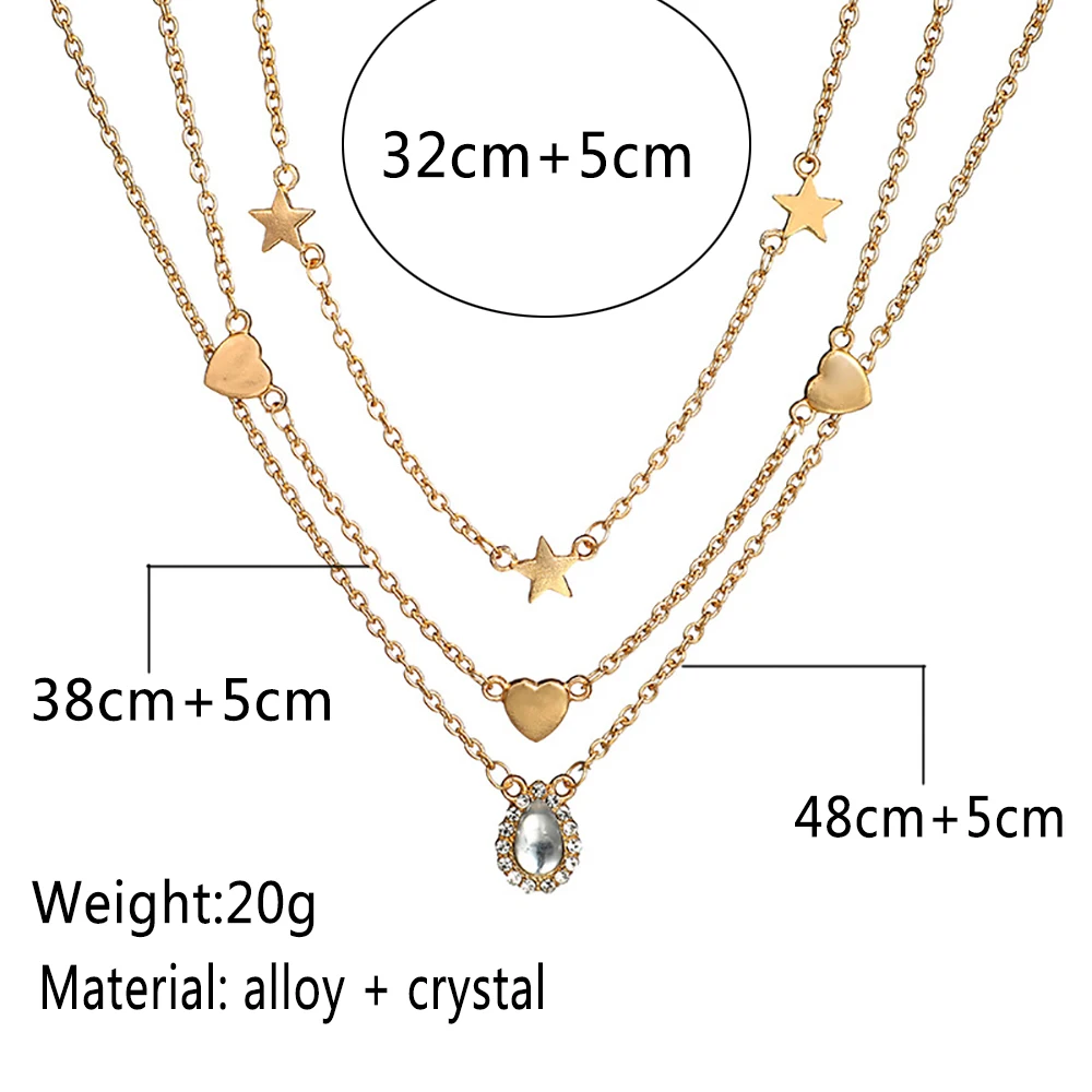 Женское многослойное ожерелье с подвеской в виде капель воды Boho модное