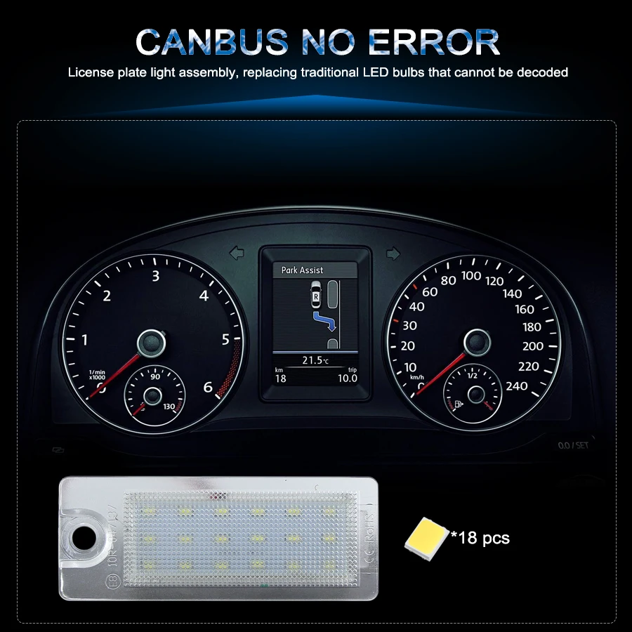 For Volvo V701 XC701 S60 S80 XC90 Car/AUTO LED CANBUS No Error Number License Plate lamp light Hyper Flash White 6000k @12V | Автомобили и