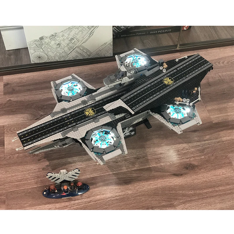 Светодиодный светильник, комплект для LGset Super Heroes 76042 и 07043, строительные блоки Helicarrie, модель кирпича(комплект блоков не входит в комплект