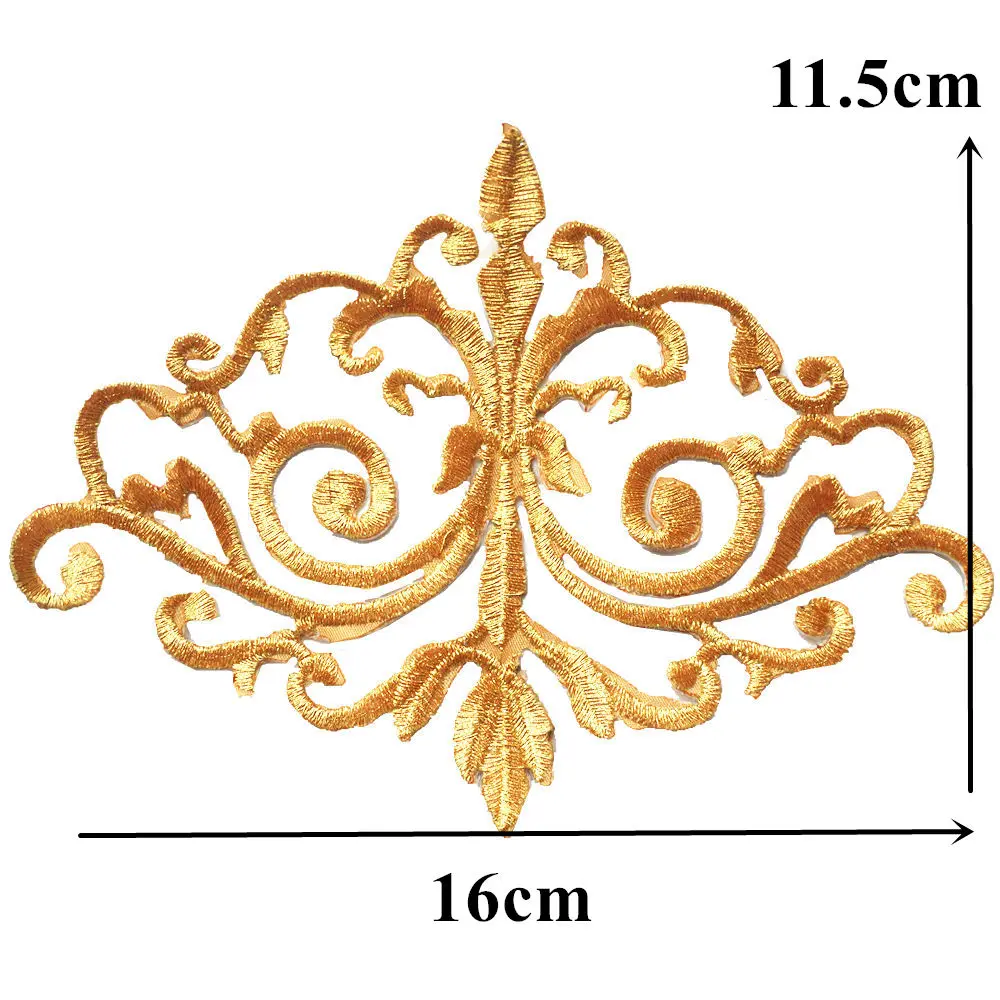 Нашивки для шитья утюгом аппликации с золотым и серебряным цветочным узором