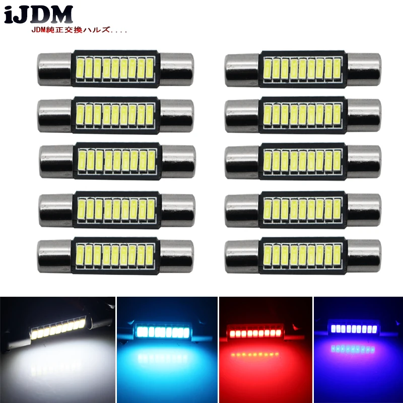 

10 шт. Ксеноновые белые 12 В 9-SMD 29 мм 6614 светодиодный лампы для замены для автомобиля SUV грузовик солнцезащитный козырек переворачивается косм...