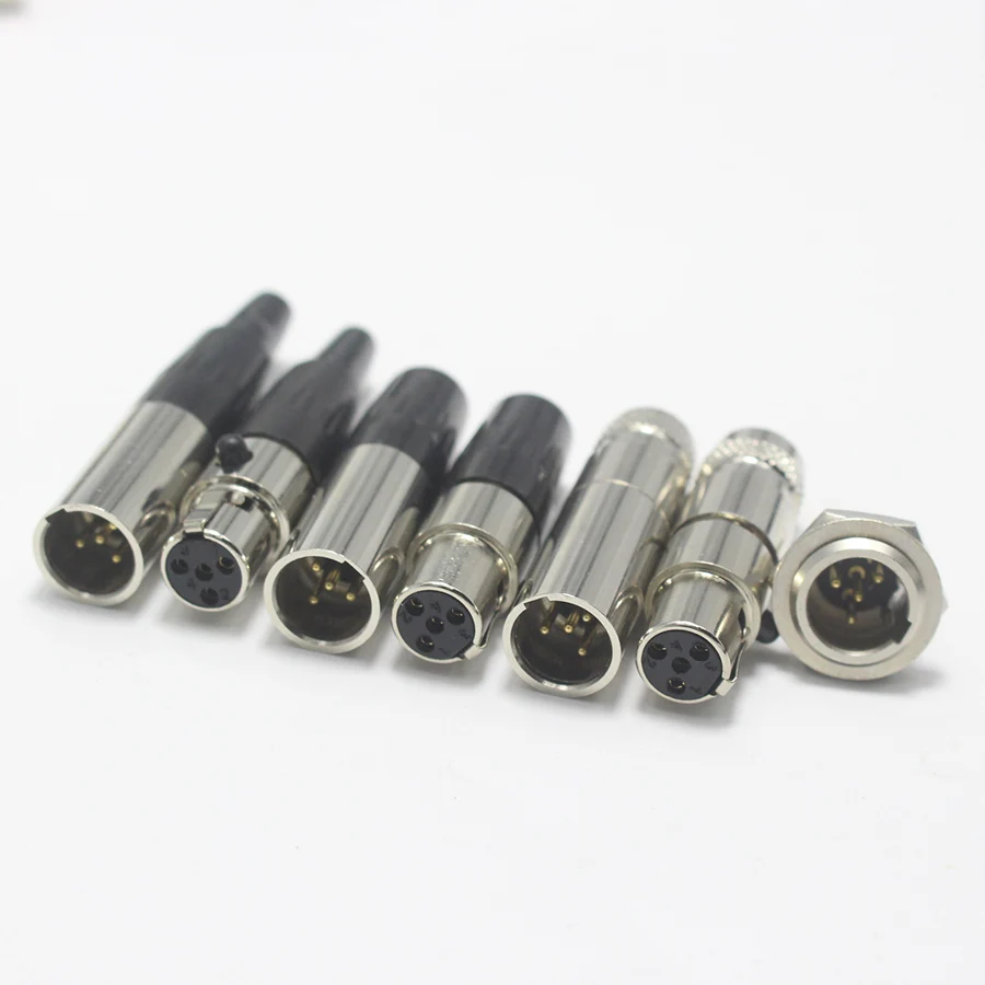 5 шт. мини XLR 3 4 6 Pin штекер/гнездо адаптер для микрофона аудио кабель