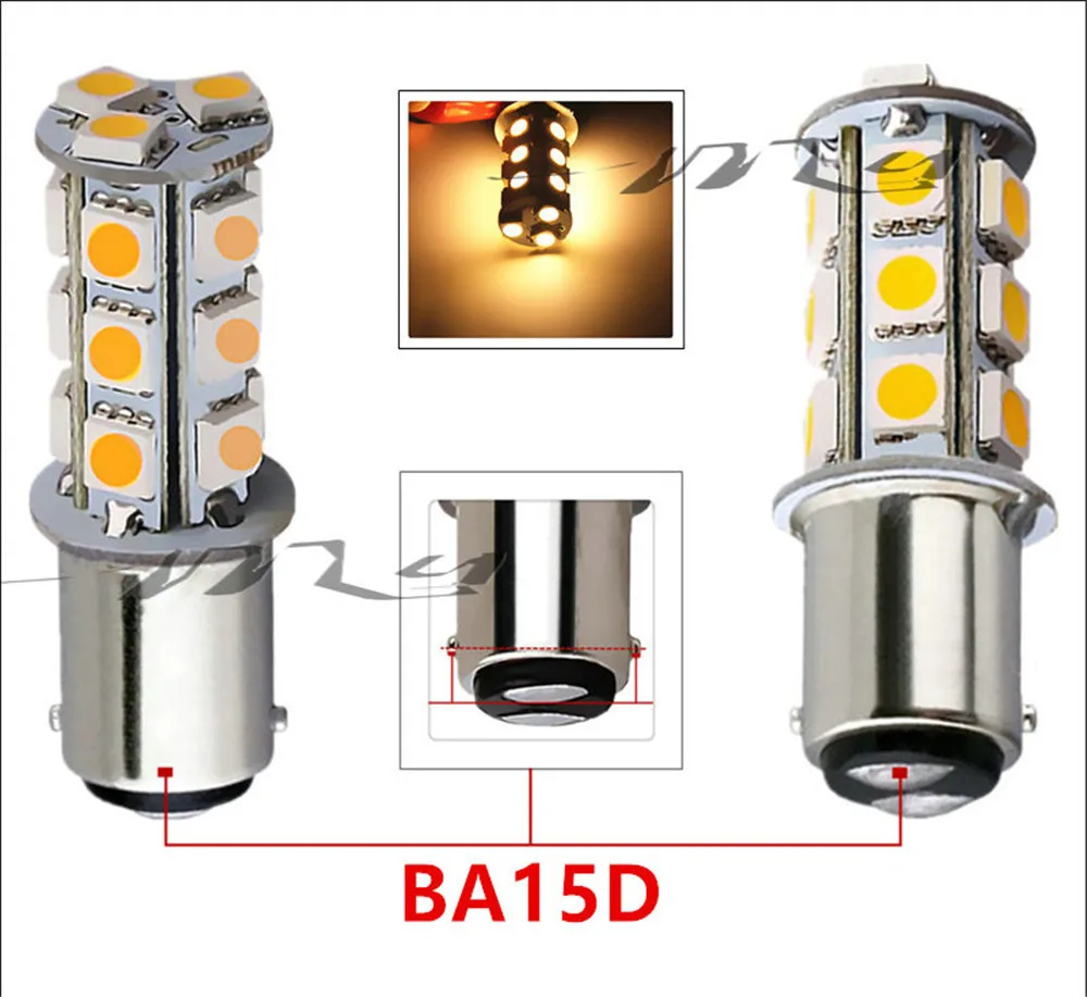 10 шт. 1142 BA15D 18 SMD 5050 Задний сигнал поворота лампы теплый белый светодиодные