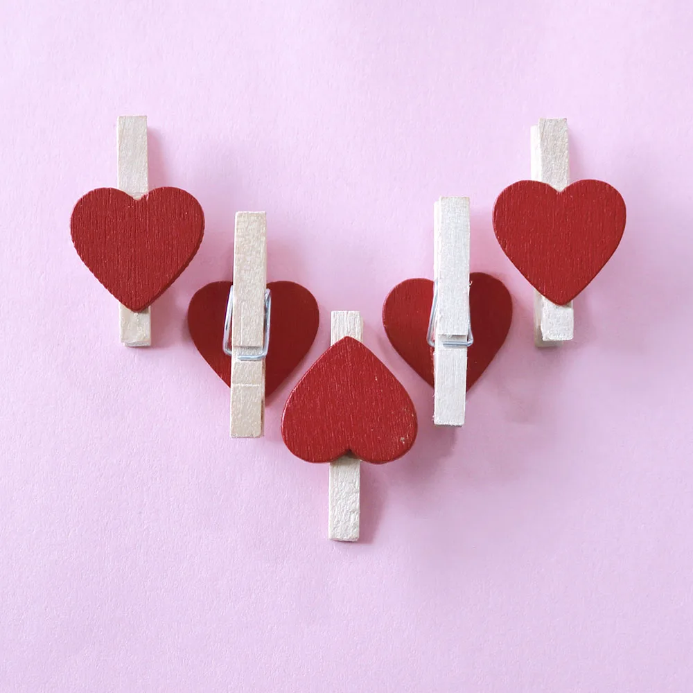 50 шт. деревянные мини зажимы для фотографий|heart wooden clips|wooden clipsdecorative clips |