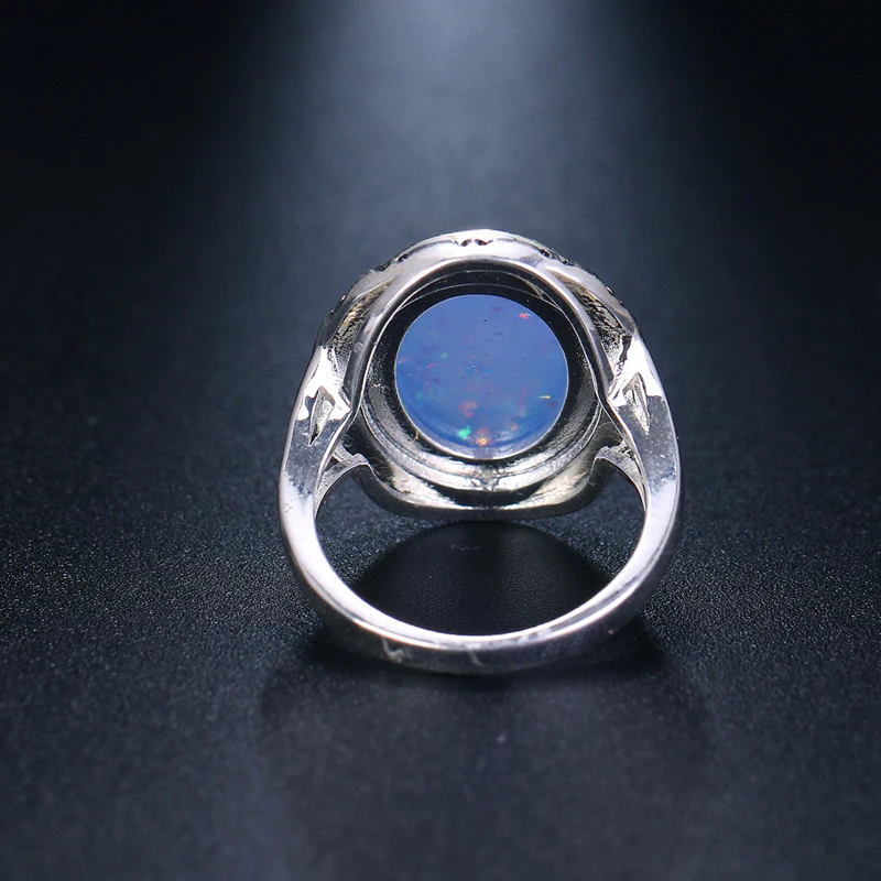 Женское винтажное Помолвочное кольцо LZX серебряное синее с кристаллами |