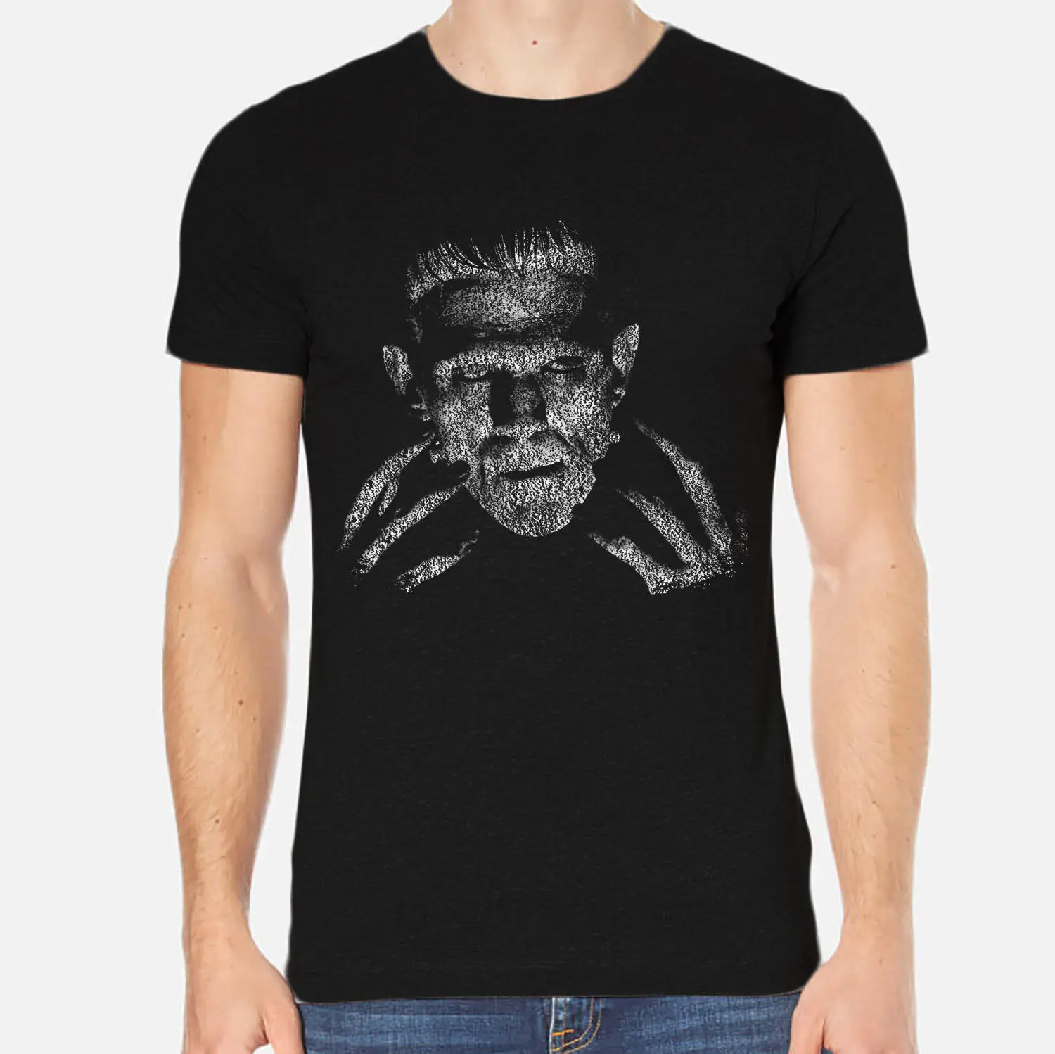 Франкенштейн Новый Для мужчин футболка черный Костюмы Футболка Скидка 100% хлопок