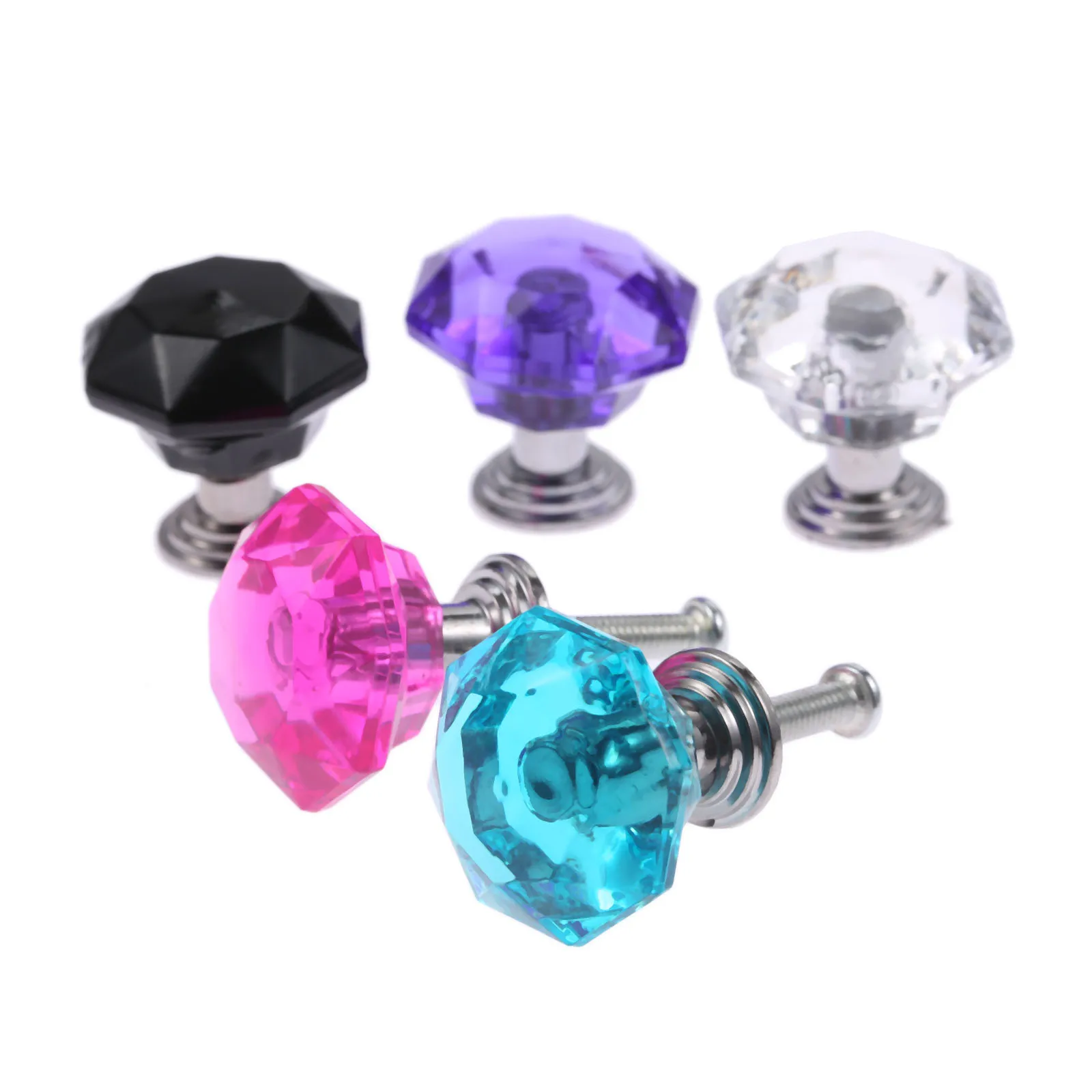 1 шт. 24 мм дизайн в форме алмаза ручки из хрустального стекла для ящиков шкафов