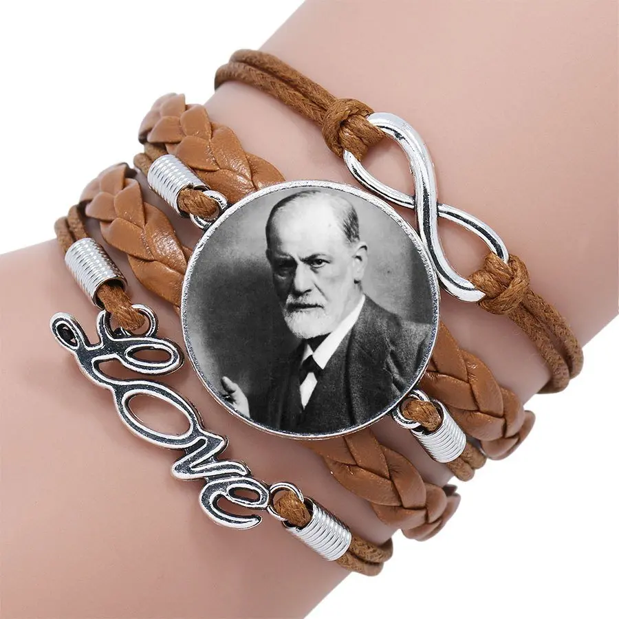 Мультяшная бижутерия со стеклянными кабошонами Sigmund Freud многослойный