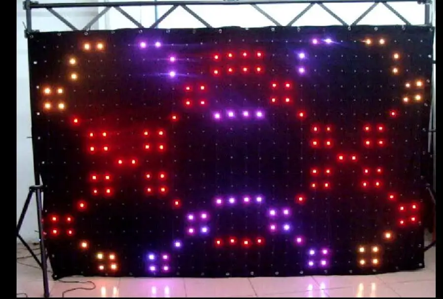 RGB 2x3 м светодиодная занавеска видения 176 шт. SMD высокояркая сценическая ткань