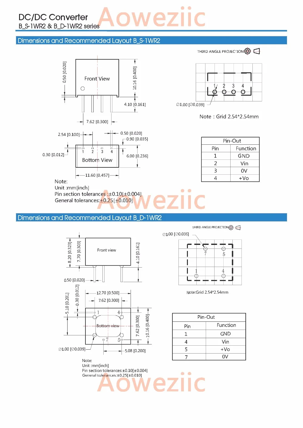 Aoweziic (1 шт.) (2 (5 (10 B0305S 1WR2 новый оригинальный SIP4 вход: 3 В Выход: 5 в 0 2 а DC 1 кв изоляция
