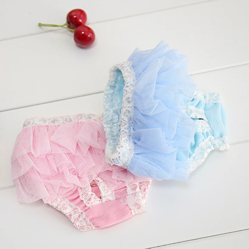 Симпатичные трусики для собак Многослойные брюки из сетчатой пряжи