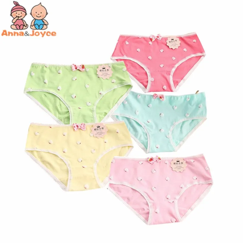 

4Pcs/Lot Young Girl Briefs Candy Colors Girls Panties for Teenage Kids Underwear Pants Underpants 9-20T